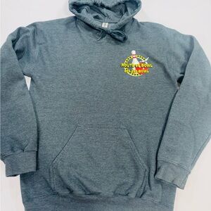 GILDAN SoftStyle Charcoal Gray Pullover Hoodie, Small, w/Route 66 Bowl Logo